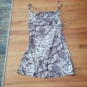 Trendy and tipsy snake skin silk dress
